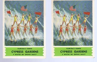 G EP02  Set Of 2 Cypress Gardens Water Ski Florida 556a • $24