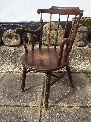 £99.99 • Buy ANTIQUE IBEX PENNY SEAT ARMCHAIR / CAPTAINS CHAIR, MADE IN SWEDEN LATE 19thC