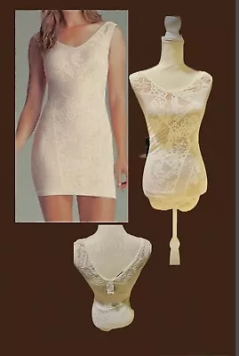 Bebe Jordana Lace Tank Dress NWT Sexy Short Sleeveless Cream White Bodycon  • $19.99