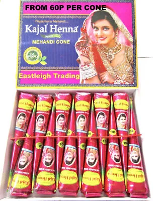 £0.99 • Buy Kajal Organic  Brown Henna Mehndi Mehendi Cones Tubes Temporary Tattoo Body Art