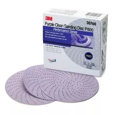 $55 • Buy 3M 30760 6  Hookit Purple Multi-Hole Clean Sanding Disc P800 - 50 Discs