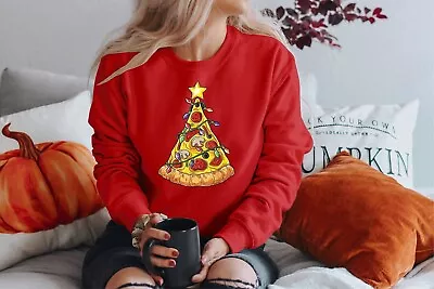 MERRY CHRISTMAS Santa Custom Christmas Unisex Gift Pizza Free (SWT) • £14.99