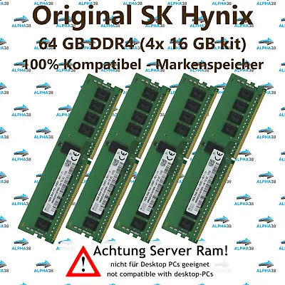 64 GB (4x 16 GB) Rdimm ECC Reg DDR4-2400 Dell Precision T7810 & XL RAM • $178.37