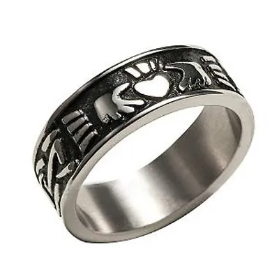 Mens Irish Claddagh Ring - Irish Celtic Ring - Wedding Crown Heart Ring For Men • $20.24