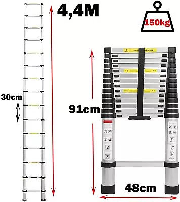 Multi Purpose Aluminum Telescopic Ladder Heavy Duty Folding Extension Step NEW • $112.01