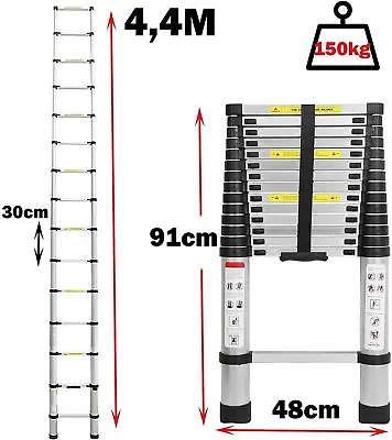 Portable Folding Multi Purpose Telescopic Extension Ladder Aluminum Heavy Duty • $99.57