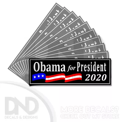 Obama For President 2020 Michelle Bumper Sticker Decal 10 Pack Anti Trump BLACK • $9.99