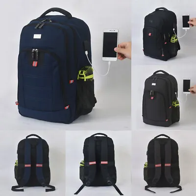 Men Boys Laptop Backpack USB Waterproof Large Rucksack Travel School Bag UK FAST • £19.99