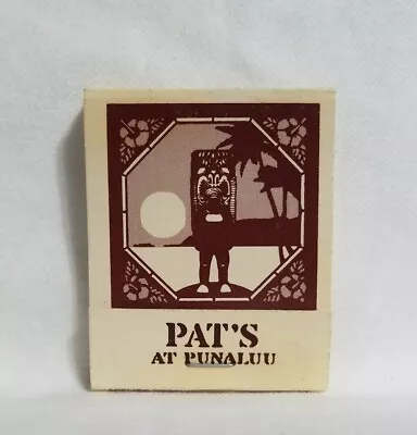 Vintage Pat's At Punaluu Restaurant Tiki Matchbook Hauula Hawaii Advertising • $14.99