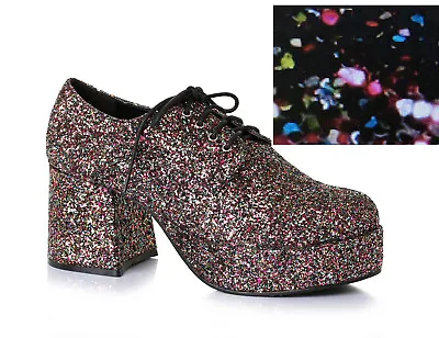 Rainbow Gold Platform Pimp 70s Disco Gogo Dancer Soul Train Mens Costume Shoes • $67.95