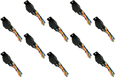 $29.95 • Buy 10 LOT TEMCo 6V 30 Amp Bosch Style S Relay With Harness Socket SPDT Automotive