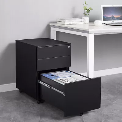 Fully Assembled 2/3Drawer Mobile Filing Cabinet Storage Office Under Desk Drawer • £65.99
