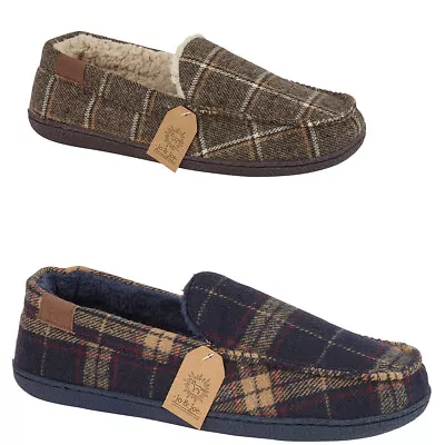 Mens Jo & Joe New Faux Suede Fur Lined Moccasin Classic Slip On Slippers Shoes   • £11.99