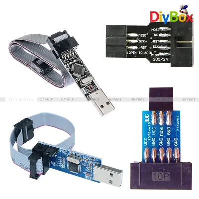 STK500 USBASP AVR Programmer Adapter 10Pin To 6Pin Board USB Adapter Fit Arduino • $4.62