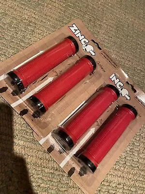 X2 Packs Scooter Bmx Bar Ends Red Grips Boy Girl Pump Track Play Garden Zinc New • £10