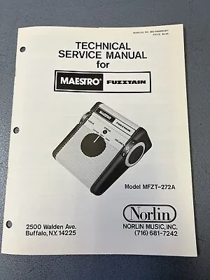 Vintage 1977 Maestro Guitar Effects Service Manual - Fuzztain MFZT-272A • $50