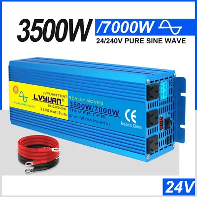 DC 24V AC 240V Inverter Pure Sine Wave 3500W 7000W Power Converter Outdoor Truck • $299.99