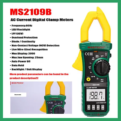 MASTECH MS2109B MS2109C MS2109D Digital Clamp Meters Multimeter Electrical Tool • $29.39