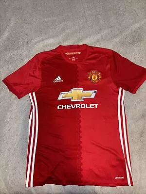 Adidas Manchester United Jersey Red Home Kit Size Medium  2016 2017 Paul Pogba 6 • £45