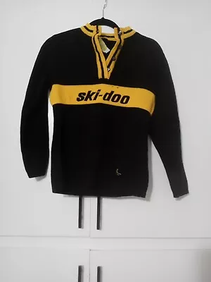 VINTAGE SKI-DOO Sweater Womens Small Snowmobile Ski Zip Ribbed Y2K Color Block • $24