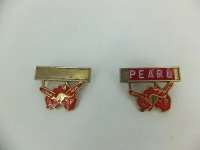Vintage Australian Pacific Name Tag Badges Set Of 2 - Great Colour And Tone • $10
