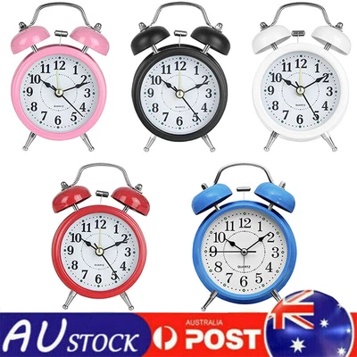 $11.99 • Buy Twin Bell Analogue Battery Loud Alarm Clock Desk Clocks Bedside Retro Vintage