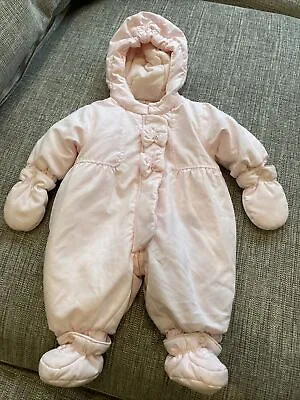 Pram Suit Snowsuit  1 Month. Newborn. Emile Et Rose Girl Pink • £10