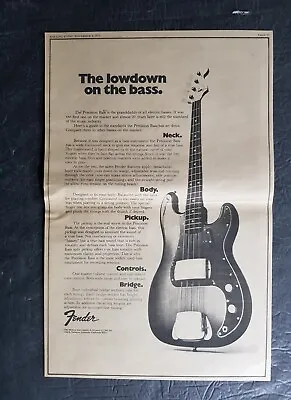 Fender Precision Bass Guitar Promo Print Advertisement Vintage 1972 • $7.15