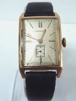 Vintage 1940's Mens Longines Wristwatch 17j Cal. 9L 10K Rose Gold Filled Runs • $199.99