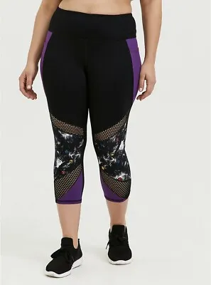 Torrid Marvel Avengers Leggings Crop Black Purple Galaxy Print NWT New 3X • $44.50