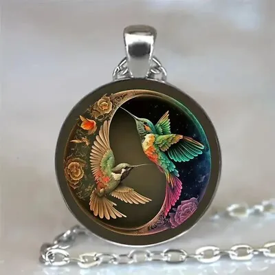 Hummingbird Tai Chi Charm Lucky Pendant Necklace Fashion Colorful Gift Men Women • $13.98