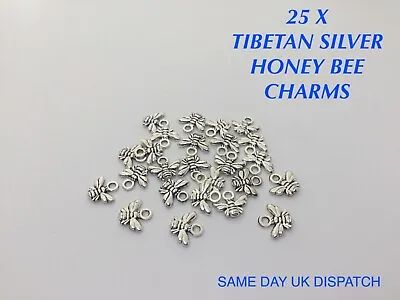 £2.99 • Buy 25 X Tibetan Metal Honey Bee Charms  Craft Jewellery Making Bracelet Insect