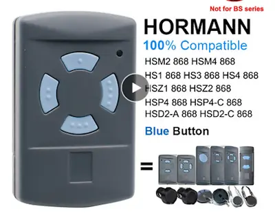 Hormann 868Mhz HSM4 Blue Button  Garage Door Remote Key Fob Transmitter Operator • £9.95
