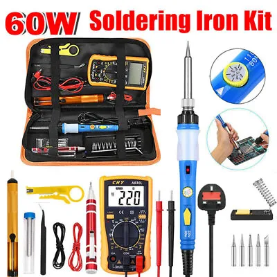 £16.99 • Buy 220V 60W Electric Soldering Iron Gun Tool Kit Welding Desoldering Pump Tool Wire