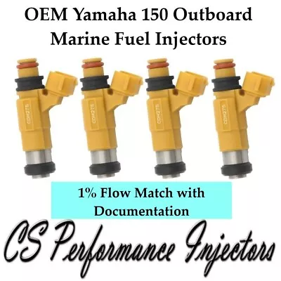 1% Flow Matched Fuel Injectors (4) For Marine Yamaha Outboard F150 HP 63P1376100 • $229.99