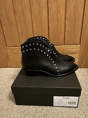 Hush Boots Size 8 Alnwick Western Style Leather Ankle Boots New RRP £199 • £65