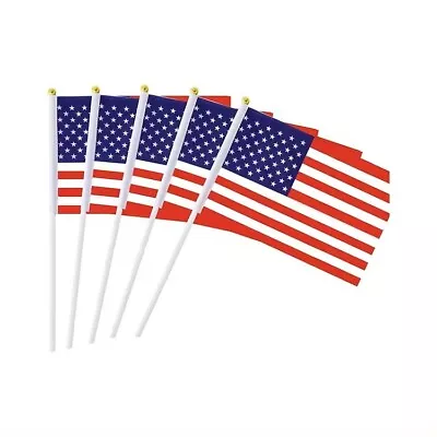 12 Pack USA Hand Held Flag United States Small Mini Flag American Stick FlagPat • $10.99