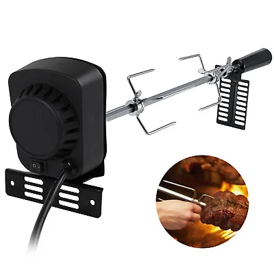 Electric Rotisserie BBQ Grill Roaster Spit Rod 4W Camping Chicken Pig Motor Kit • $43.89