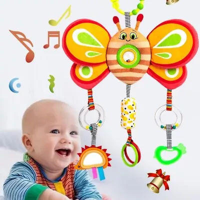 Newborn Car Seat Pushchair Spiral Wrap Soft Hanging Toy For Infant Rattle • £17.76