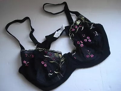 Dolce& Gabbana D&G Women's Non Padded Sheer Mesh Underwire Bra Black Floral 36D • $65