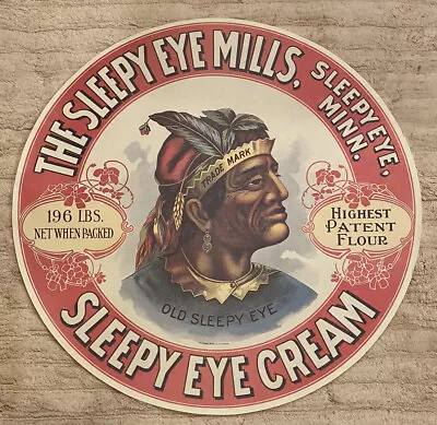 Sleepy Eye Mills Eye Cream Flour Advertising THIN PAPER Label Milwaukee 16  • $18.99