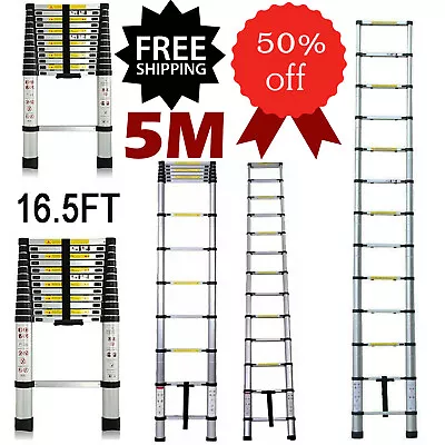 Multi Purpose Aluminum Telescopic Ladder HeavyDuty Folding Extension 16.4ft AAA • $92.60