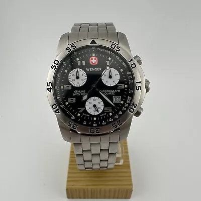 WENGER Men Swiss Army COMMANDO CHRONOGRAPH 537.0936 Watch - New Battery • $145