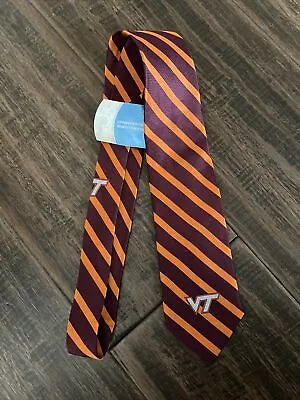 VIRGINIA TECH VT NECKTIE TIE Maroon  Orange 100% Silk. NWT Hokies Brand New • $19.99