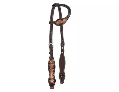 Circle Y Headstall Python Pass Leather Floral Brown 1039-17-SV • $107.95