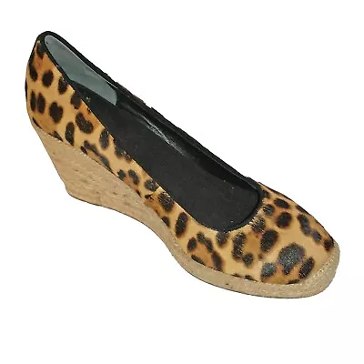 J. Crew Seville Leopard Print Calf Hair Wedge Espadrilles - Size 8 - NWOT • $95