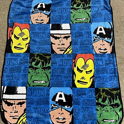 Avengers Marvel Soft Throw Blanket 48x59 Hulk Captain America Iron Man Thor • $17.77