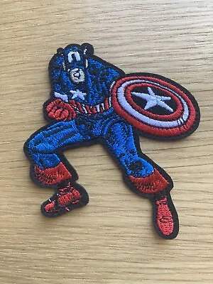 Captain America Action Pose Embroidered Iron On Patch 3  X 3.75  Free Shipping • $4.99