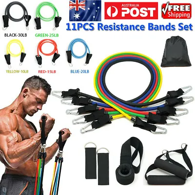 $10.99 • Buy 11Pcs Resistance Bands Workout Exercise Crossfit Fitness Yoga GYM Training Tubes