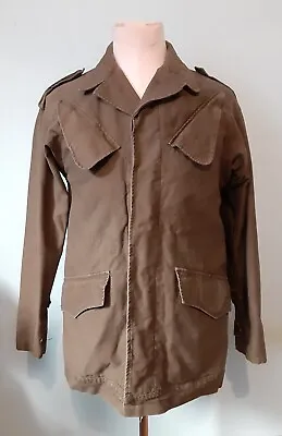 Dutch Military Field Jacket Medium 100% Cotton Olive Drab Coat • $19.99